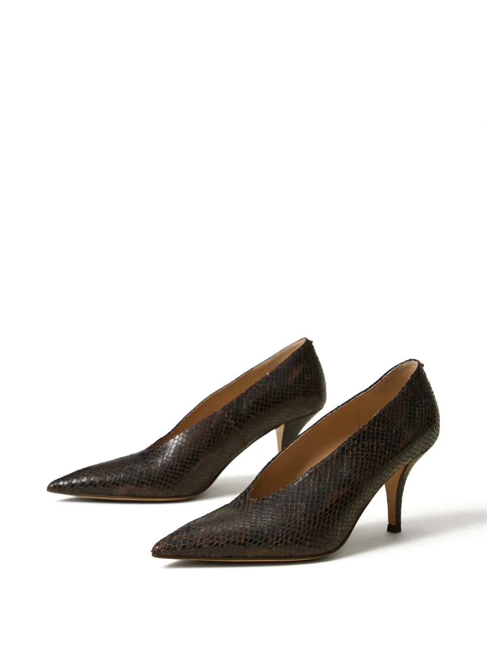 TWINSET python-print leather court shoes Bruin