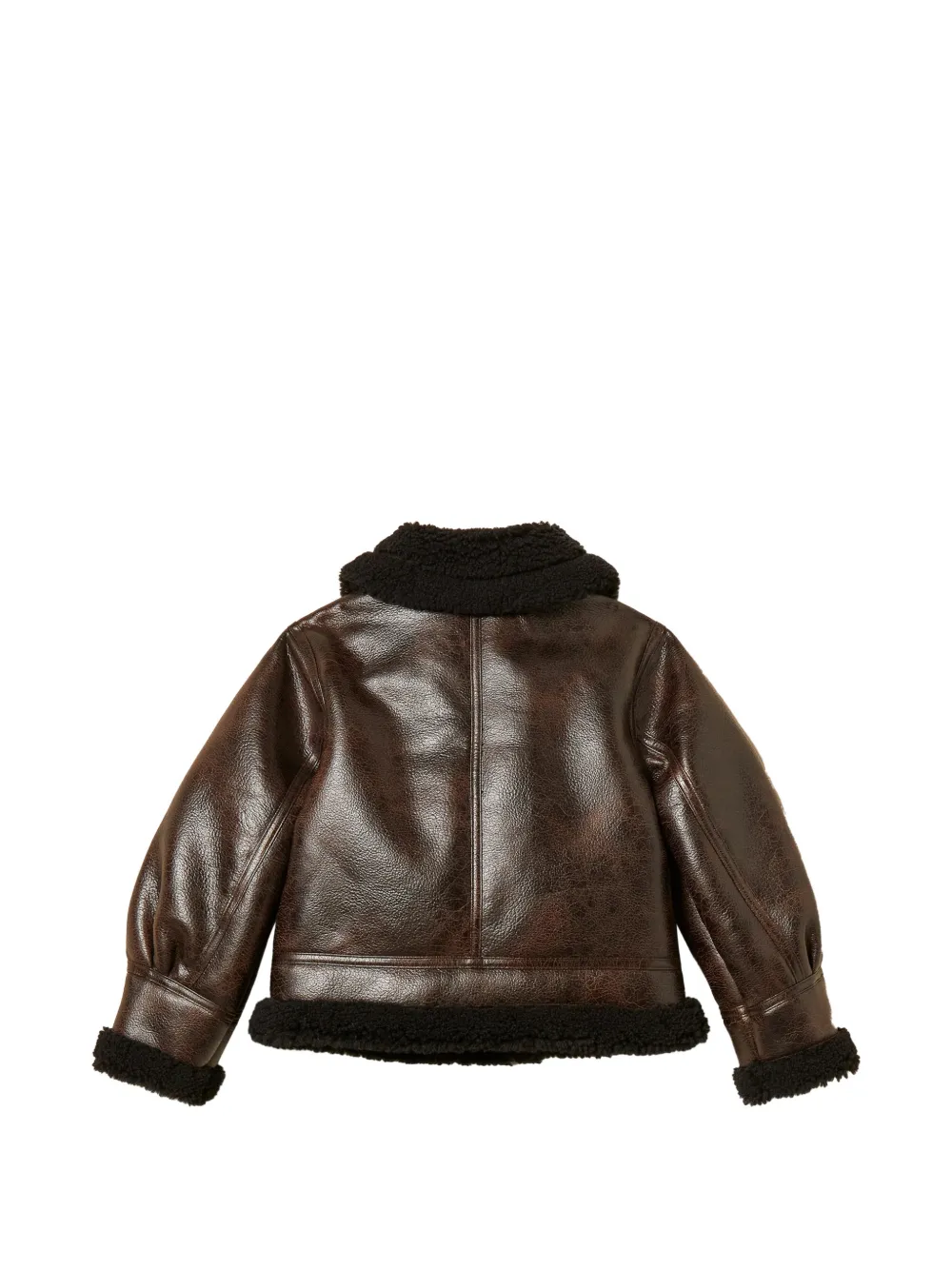 TWINSET Kids Jack van imitatieleer met lammy afwerking Bruin