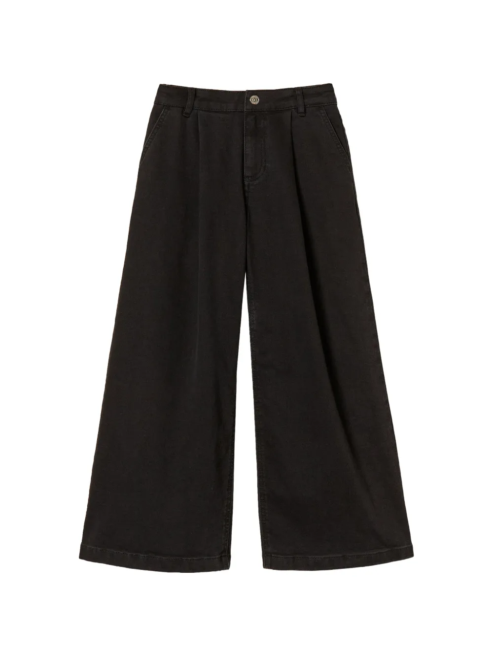 TWINSET Kids wide leg jeans with pleats - Nero