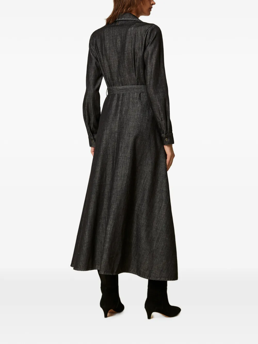 TWINSET Lange denim jurk Zwart