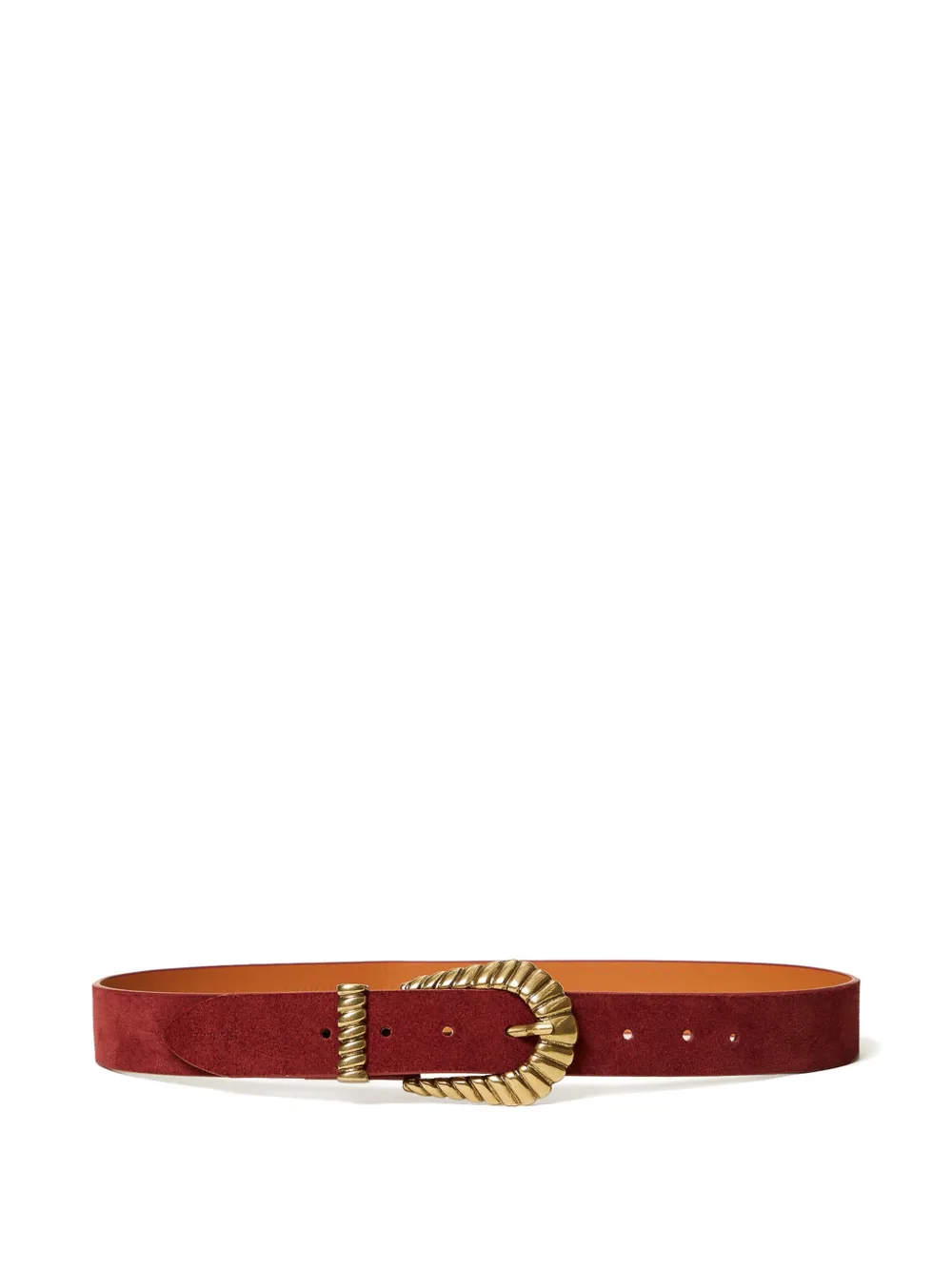 TWINSET Cintura in pelle scamosciata con fibbia incisa - Rosso