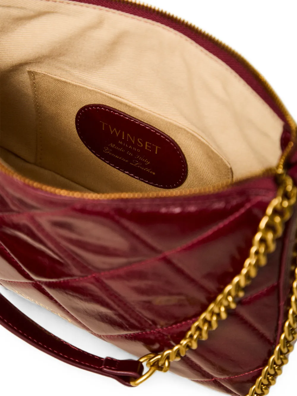 TWINSET Medium Liliane gewatteerde leren tas Rood