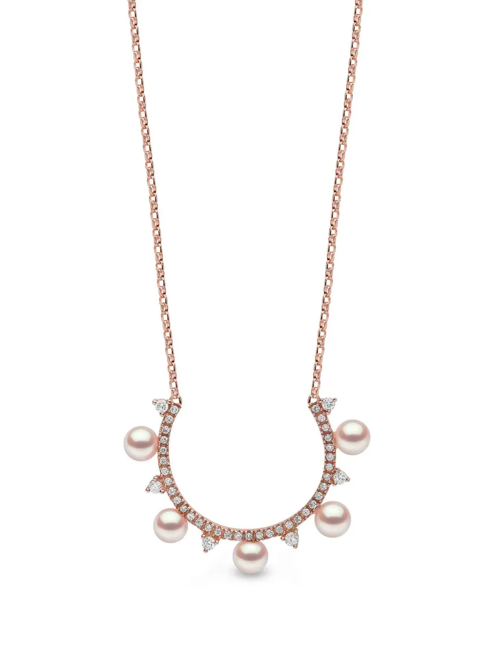 Yoko London Sleek pearl and diamond necklace - Rosa