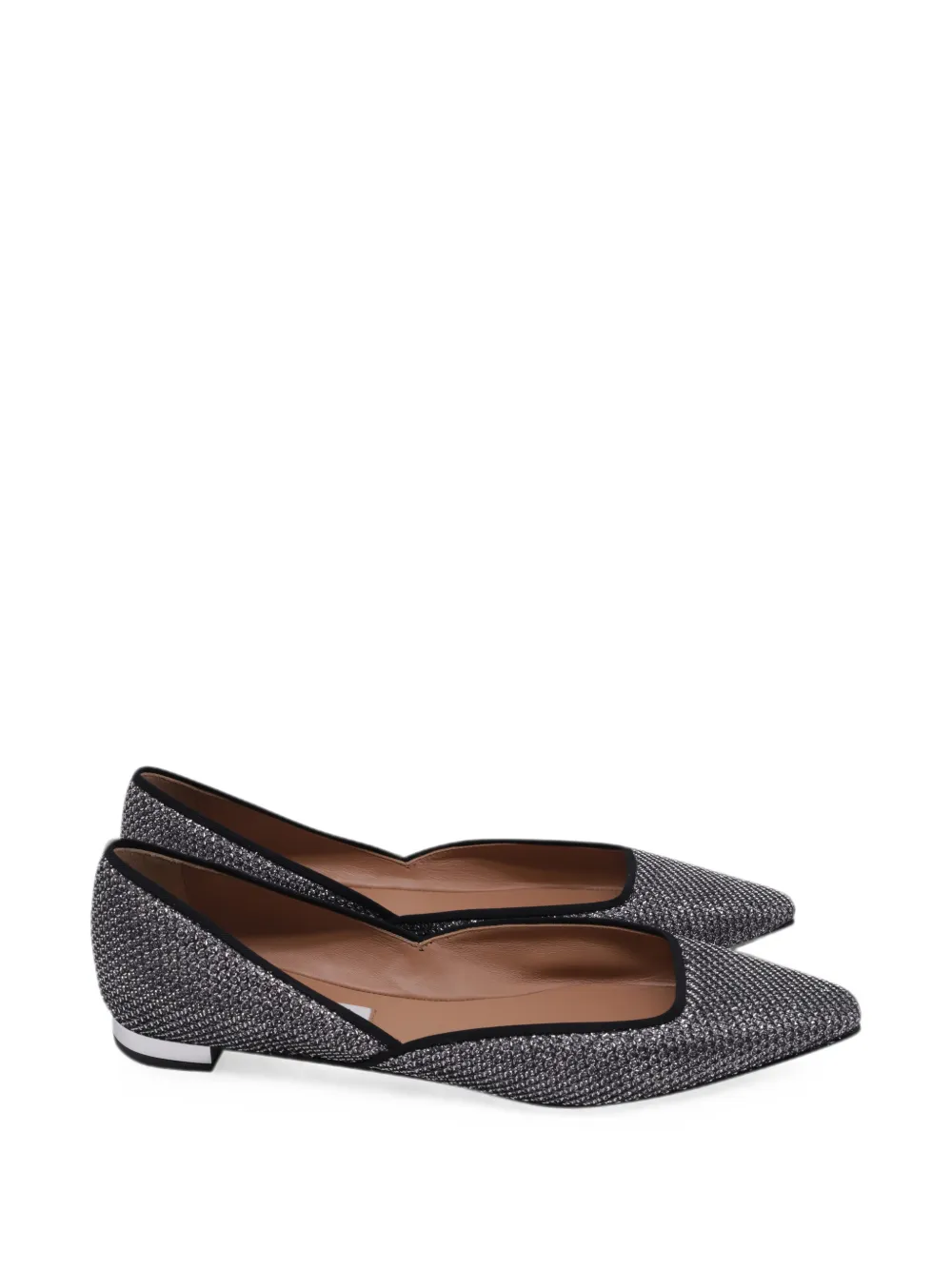 Aquazzura Maia Ballerinas im Glitter-Look - Silber