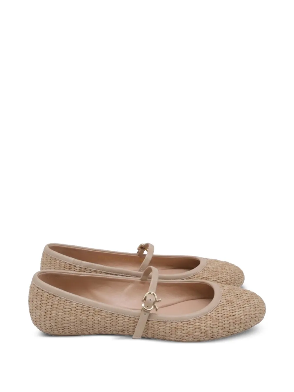 Gianvito Rossi Carla raffia ballet flats - Toni neutri