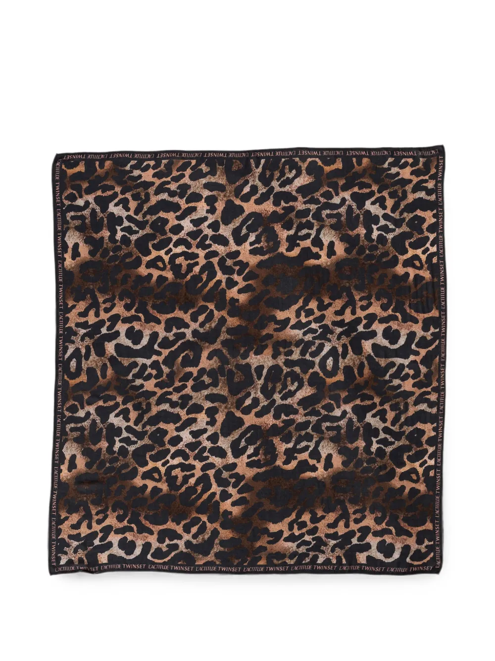 TWINSET Kefiah mit Animal-Print - Schwarz