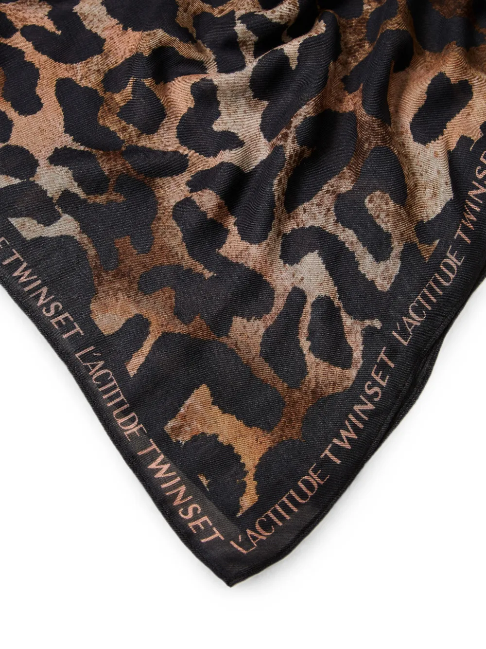 TWINSET Kefiah met dieren-print Zwart