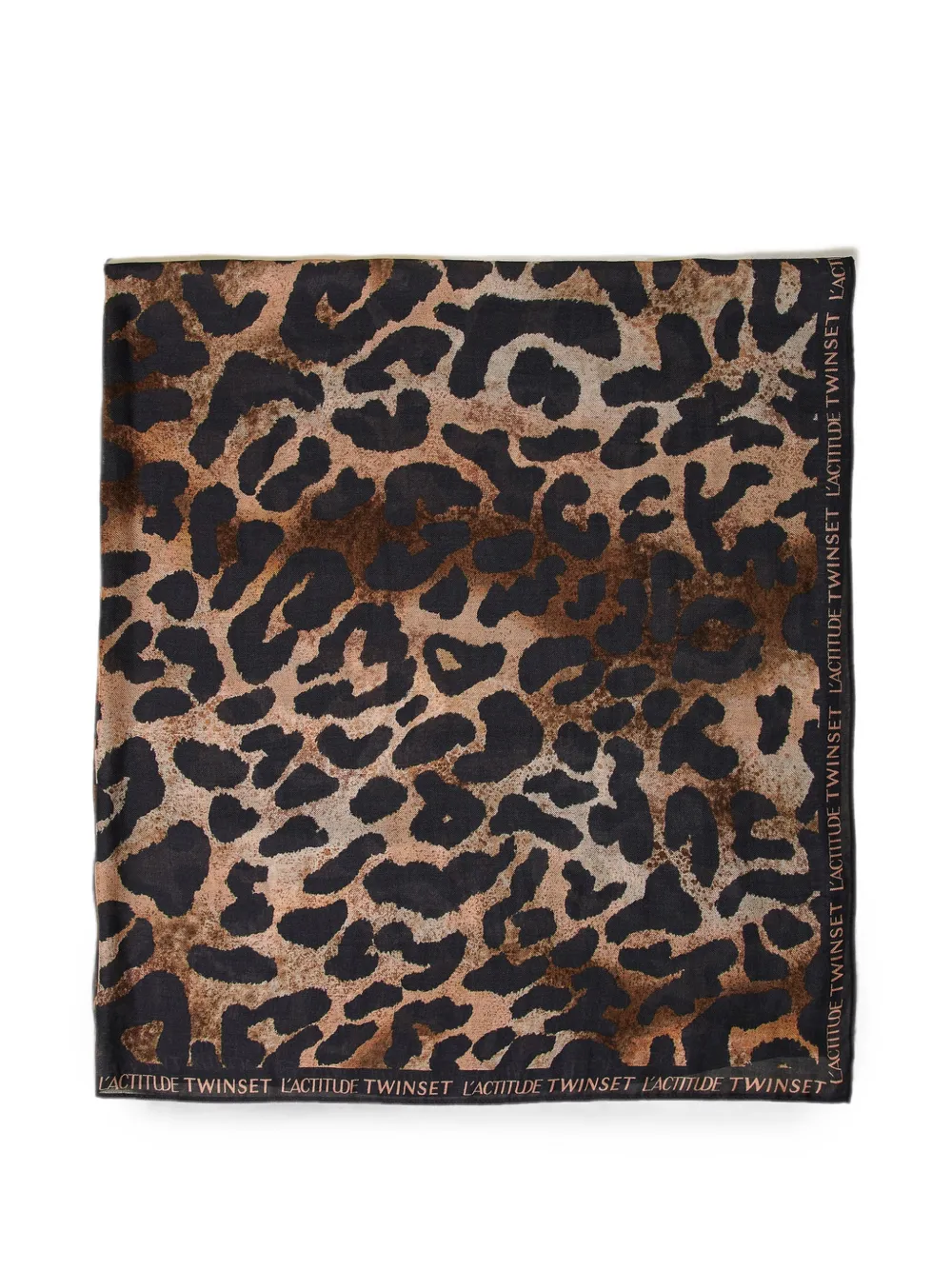 TWINSET Kefiah met dieren-print Zwart