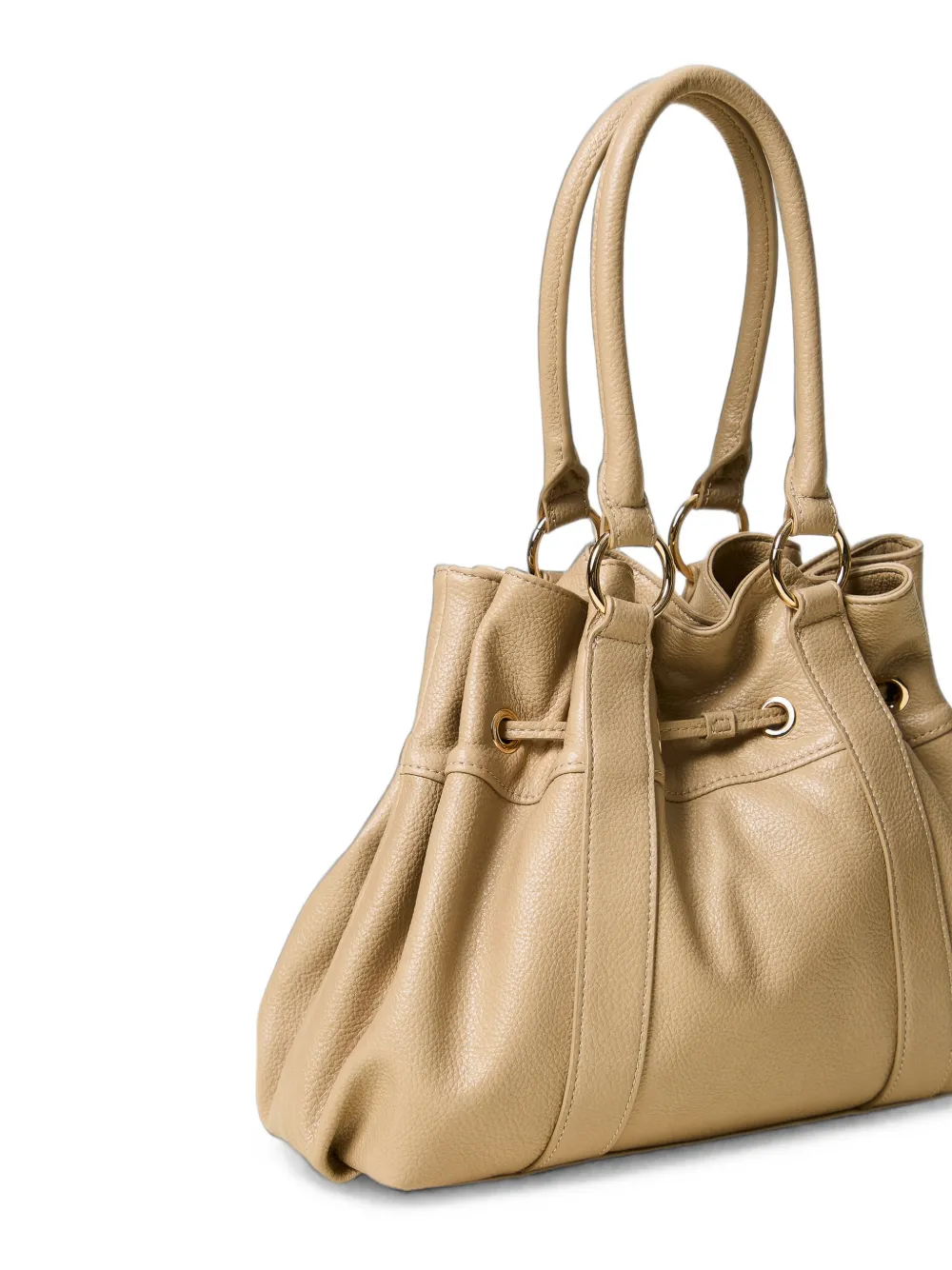 TWINSET Shopper met textuur en trekkoord Beige