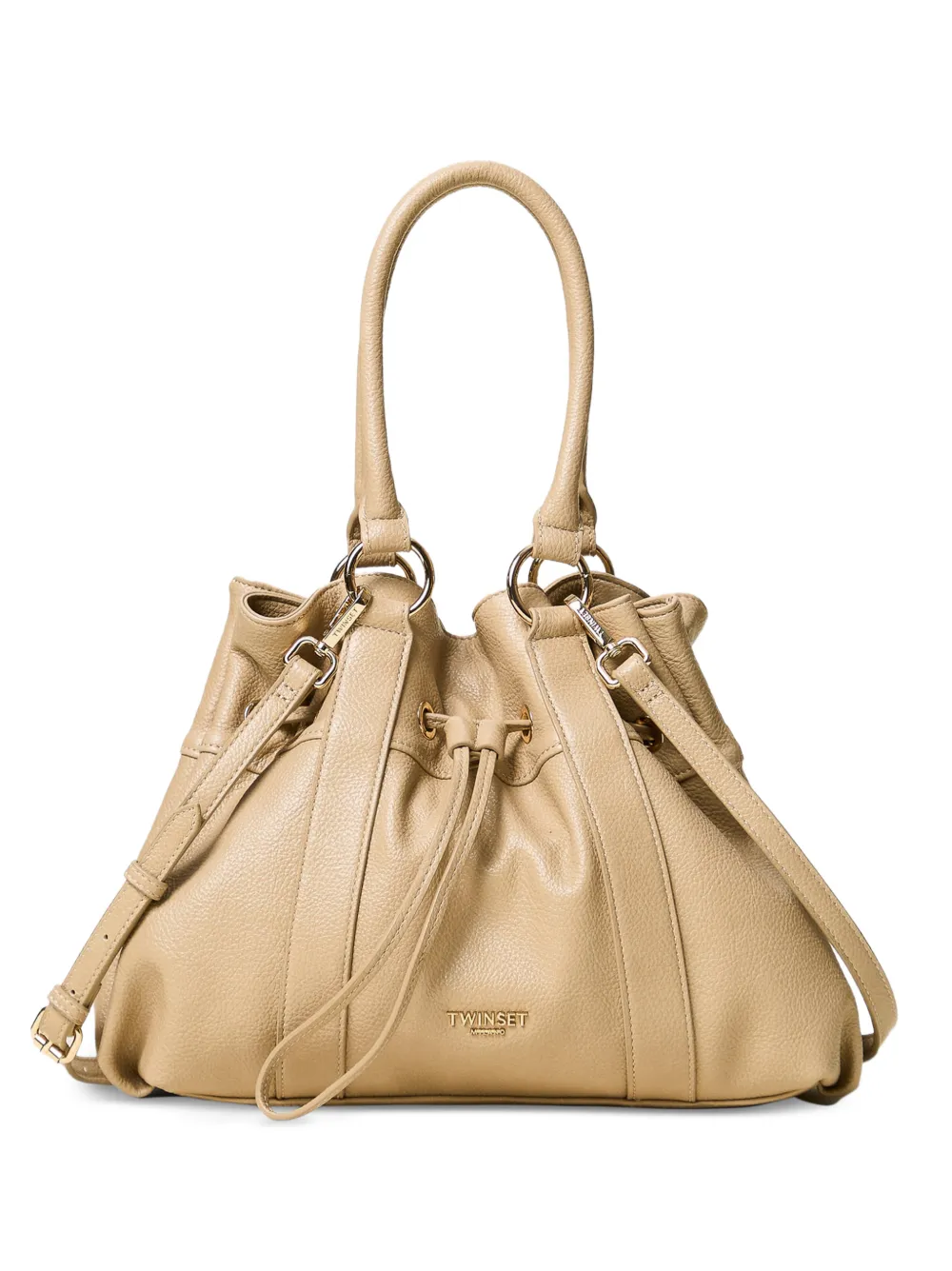 TWINSET drawstring grained tote bag