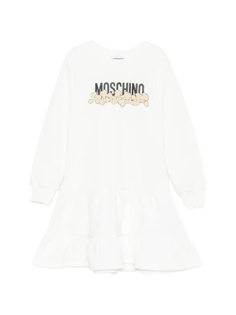 Moschino Kids logo-print ruffled dress
