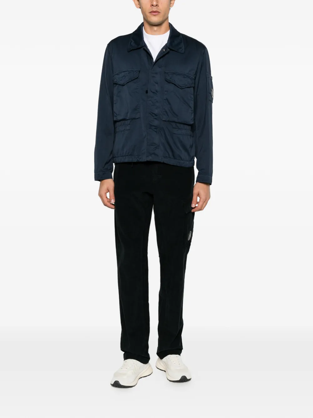C.P. Company corduroy Lens-detail cargo pants Zwart