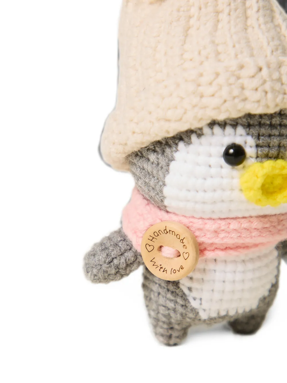 TWINSET crochet penguin keyring Grijs