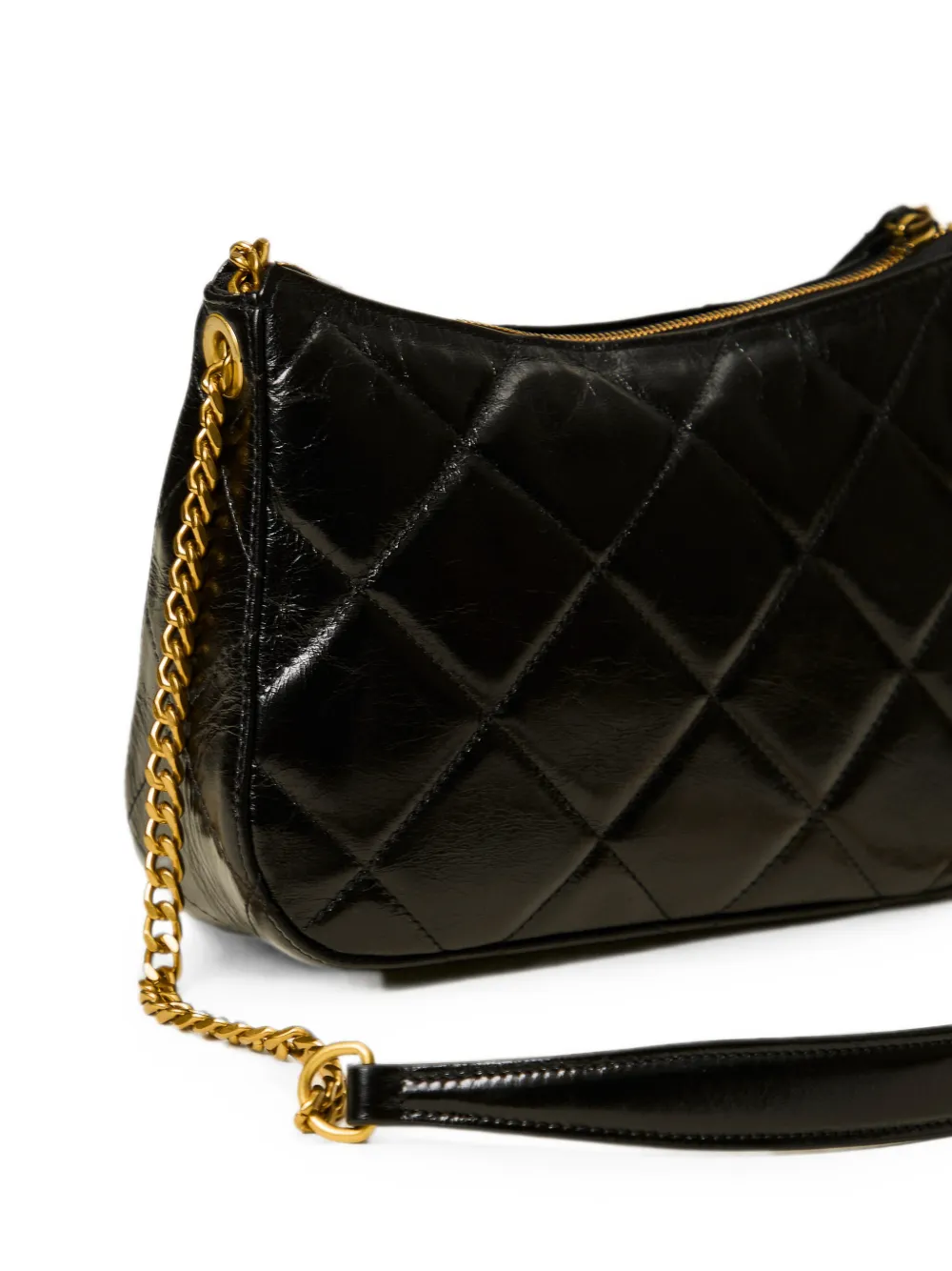TWINSET Medium Liliane gewatteerde leren tas Zwart