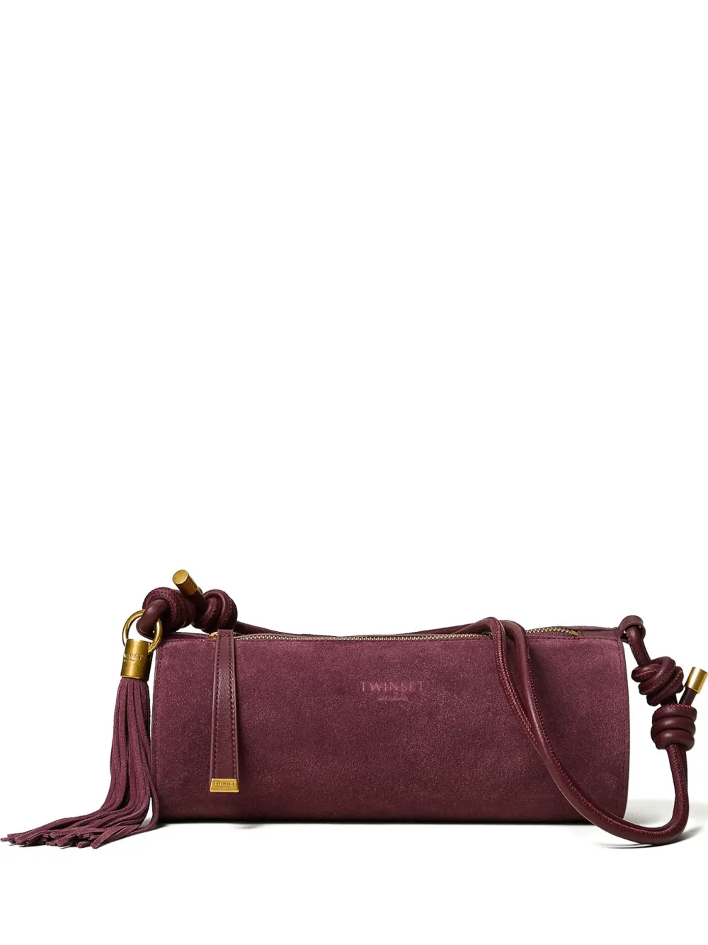 TWINSET suede cylinder bag with tassel - Rosso
