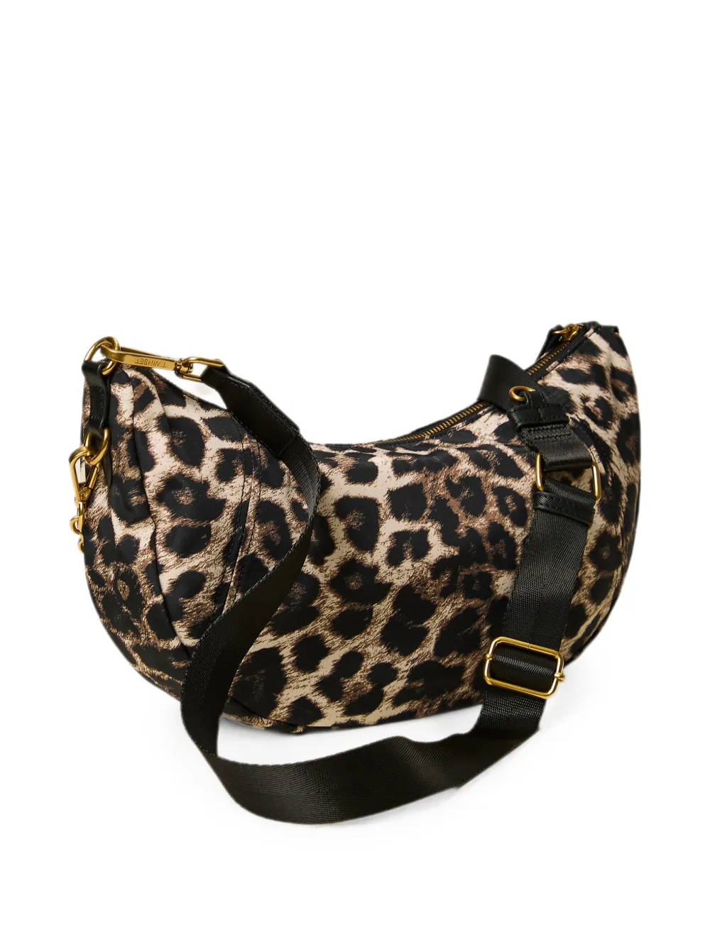 TWINSET Schoudertas met luipaardprint en schakelketting Beige