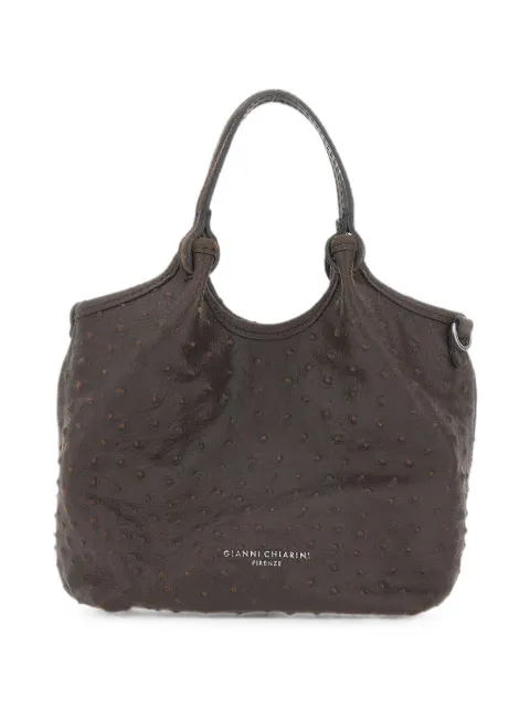GIANNI CHIARINI cabas en cuir façon autruche Dua