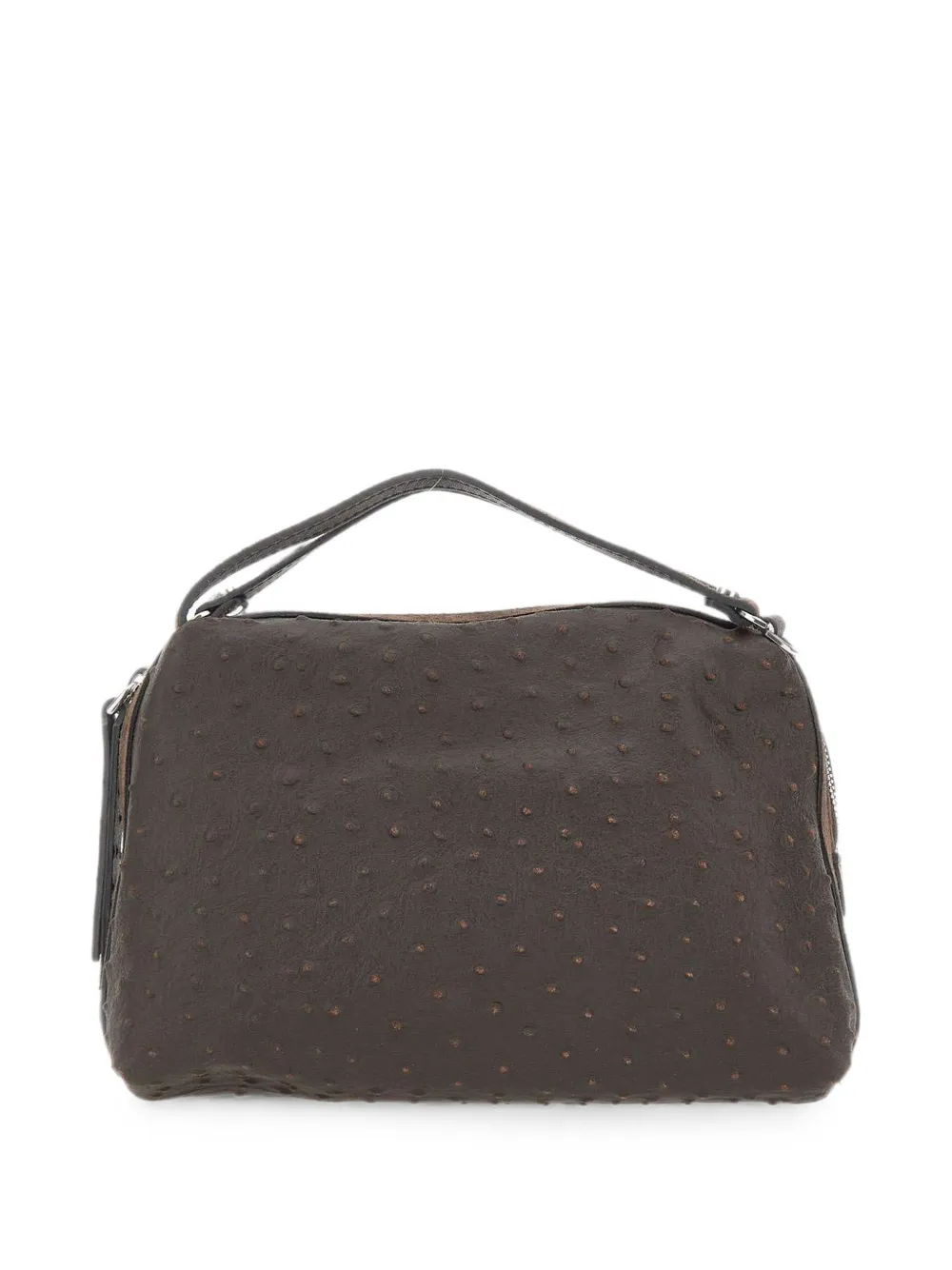 GIANNI CHIARINI Alifa leren tas met struisvogel-effect Bruin