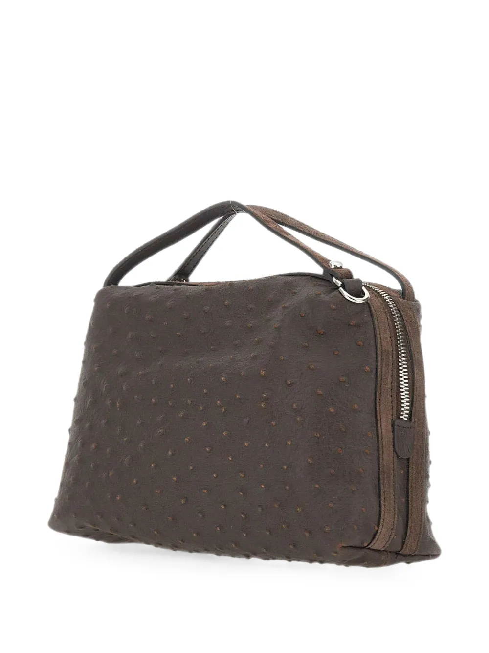 GIANNI CHIARINI Alifa leren tas met struisvogel-effect Bruin