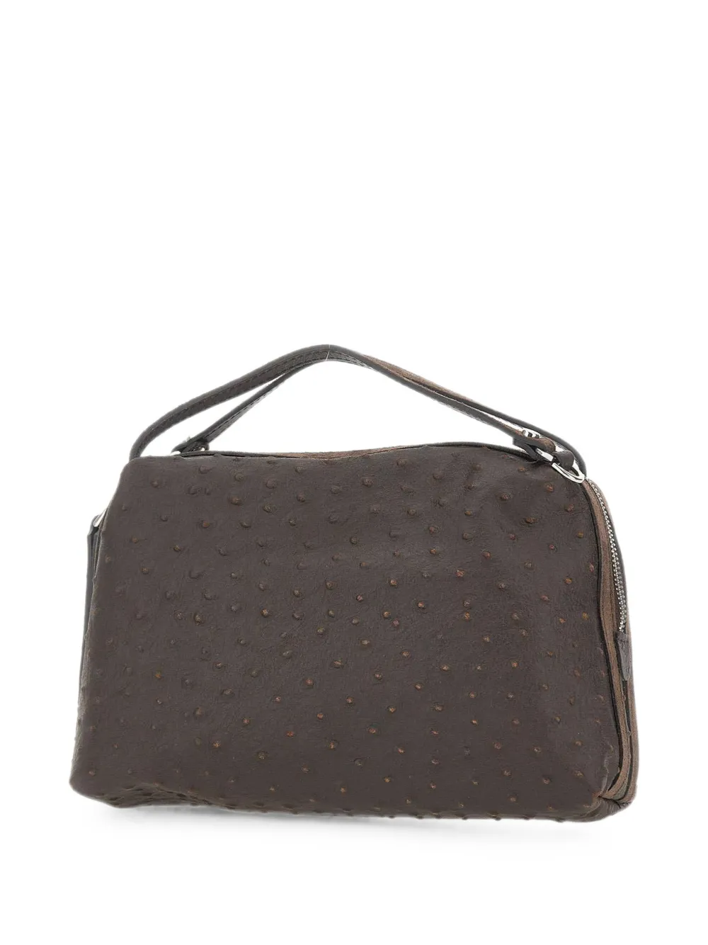 GIANNI CHIARINI Alifa leren tas met struisvogel-effect Bruin