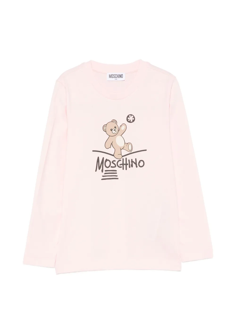 Moschino Kids Teddy Bear logo-print T-shirt - Rosa