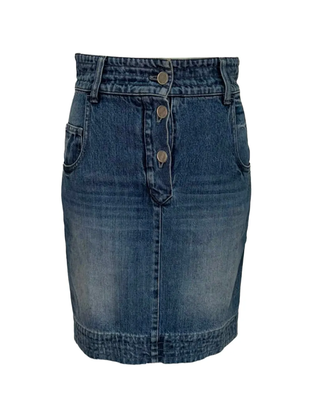 CHANEL Pre-Owned high-rise denim mini skirt - Blu