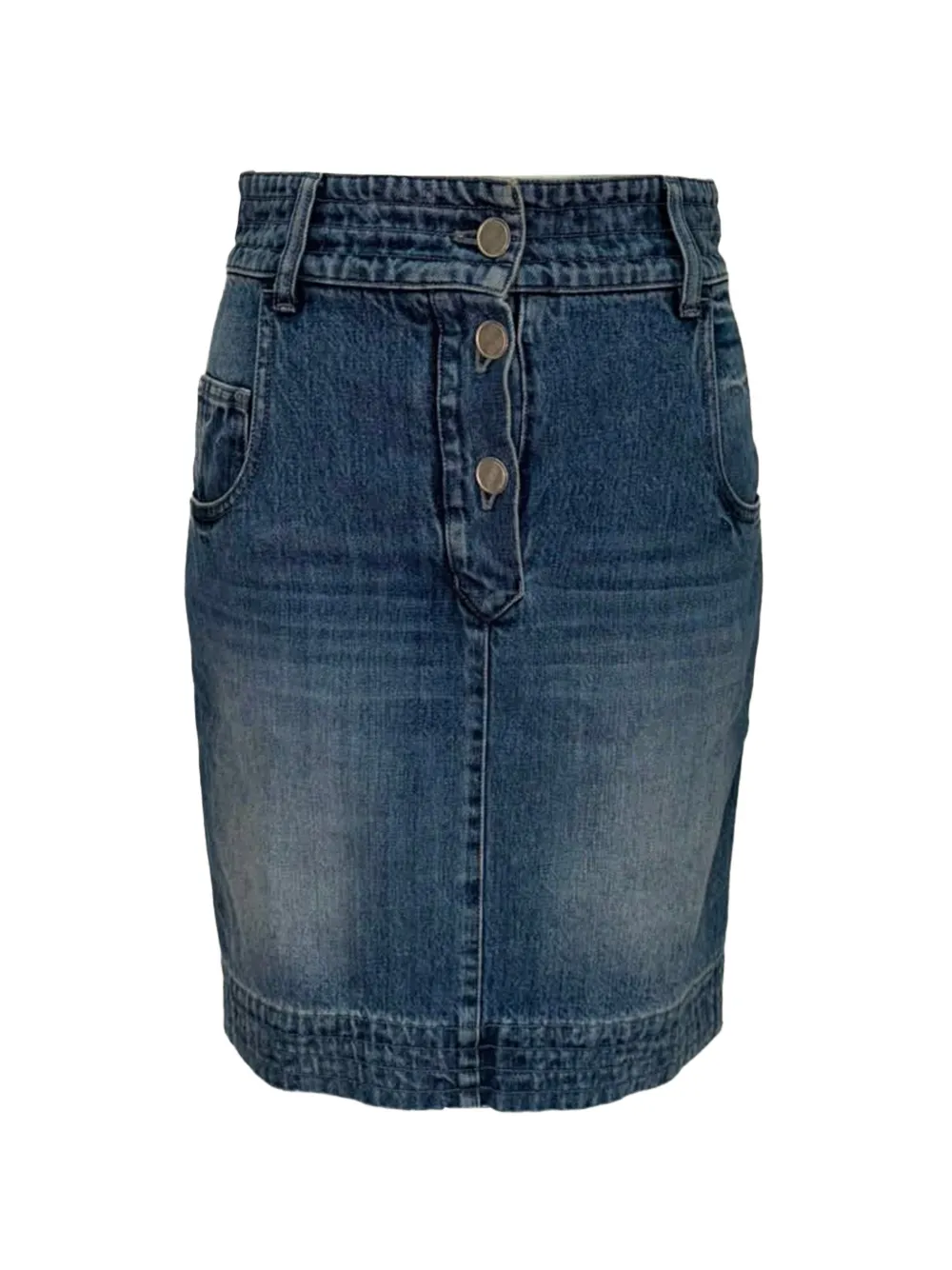 CHANEL Pre-Owned high-rise denim mini skirt - Blu