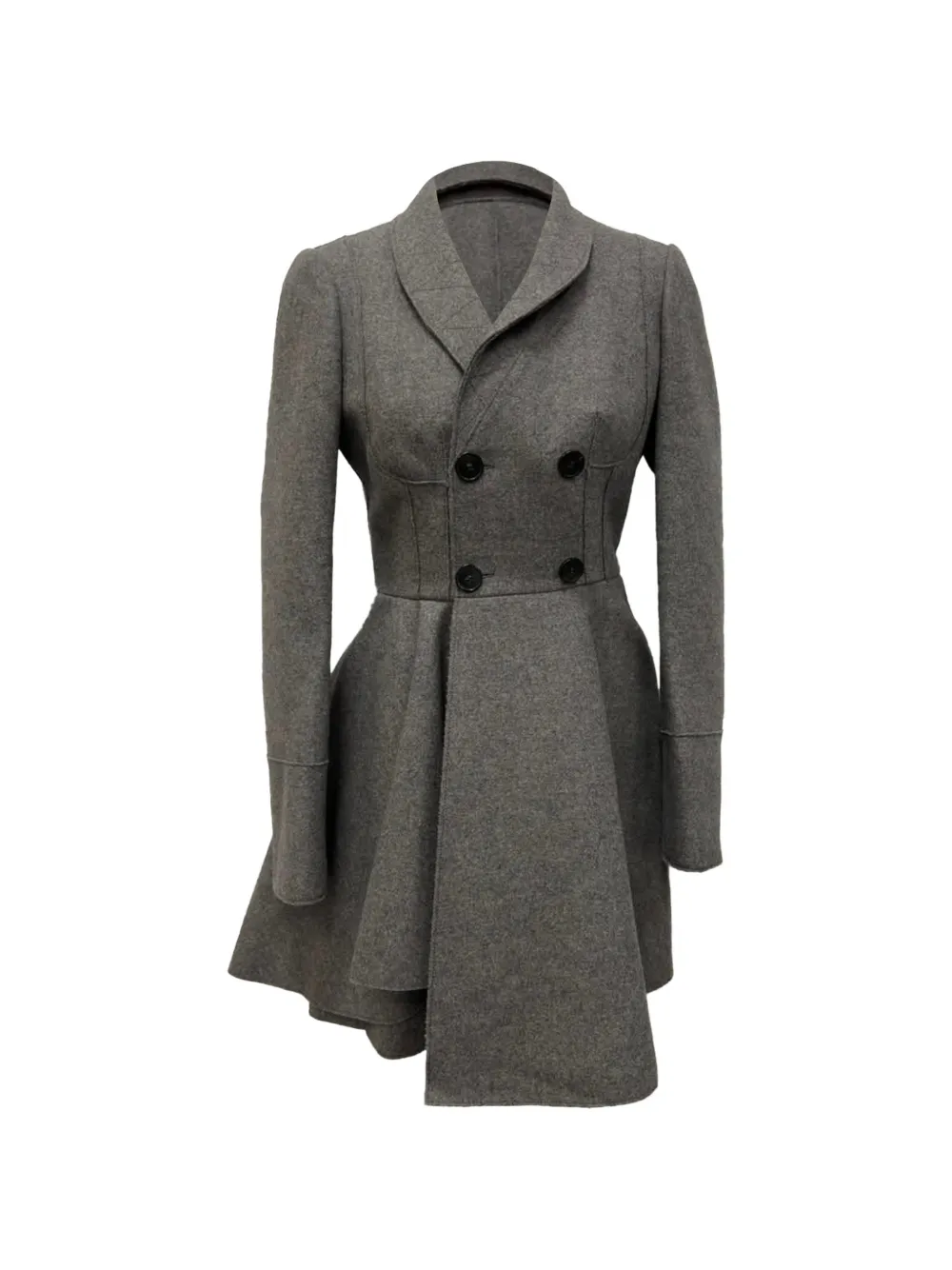 Alexander McQueen Pre-Owned double-breasted flared coat - Grau