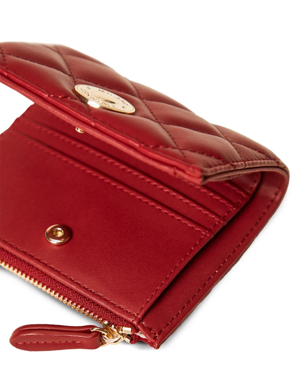 TWINSET quilted logo-plaque wallet Rood