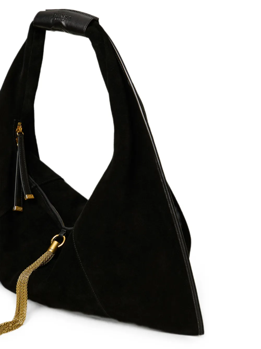 TWINSET chain-tassel leather bucket bag Zwart