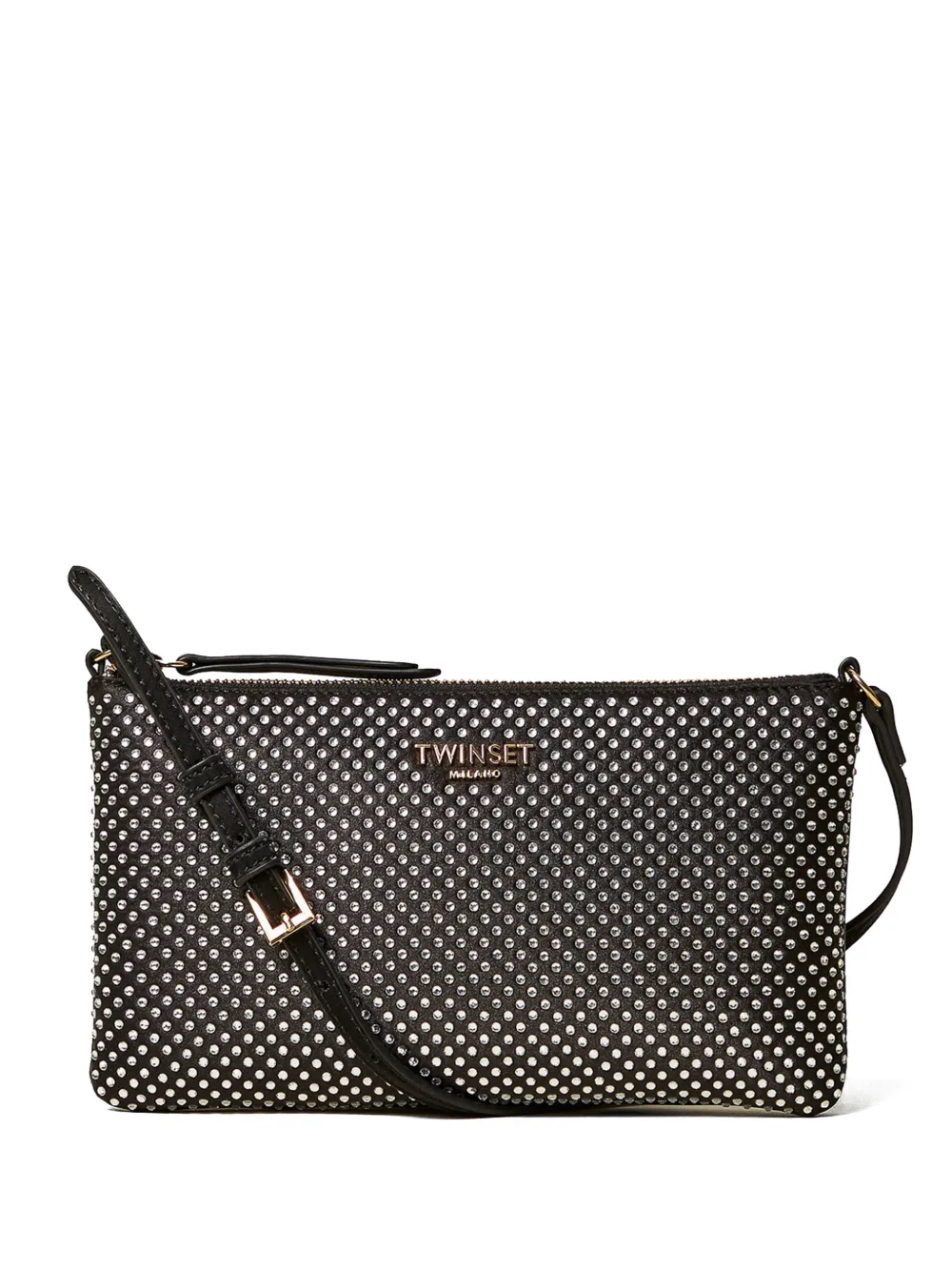 TWINSET Borsa a tracolla con strass - Nero