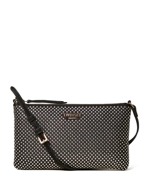 TWINSET rhinestone-embellished logo-plaque crossbody bag