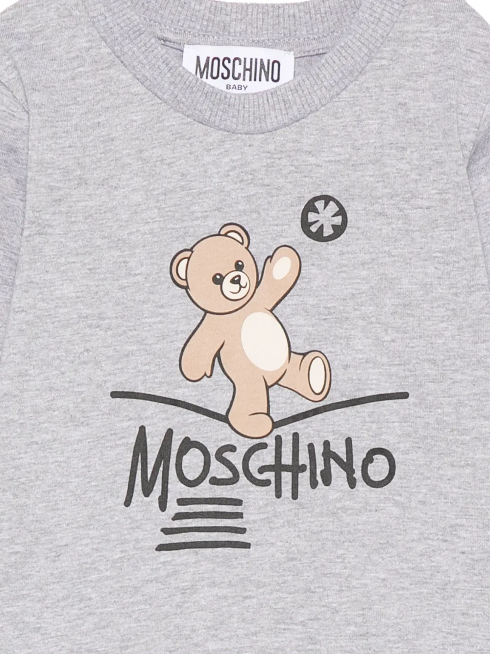 Moschino Kids T-shirt met lange mouwen Grijs