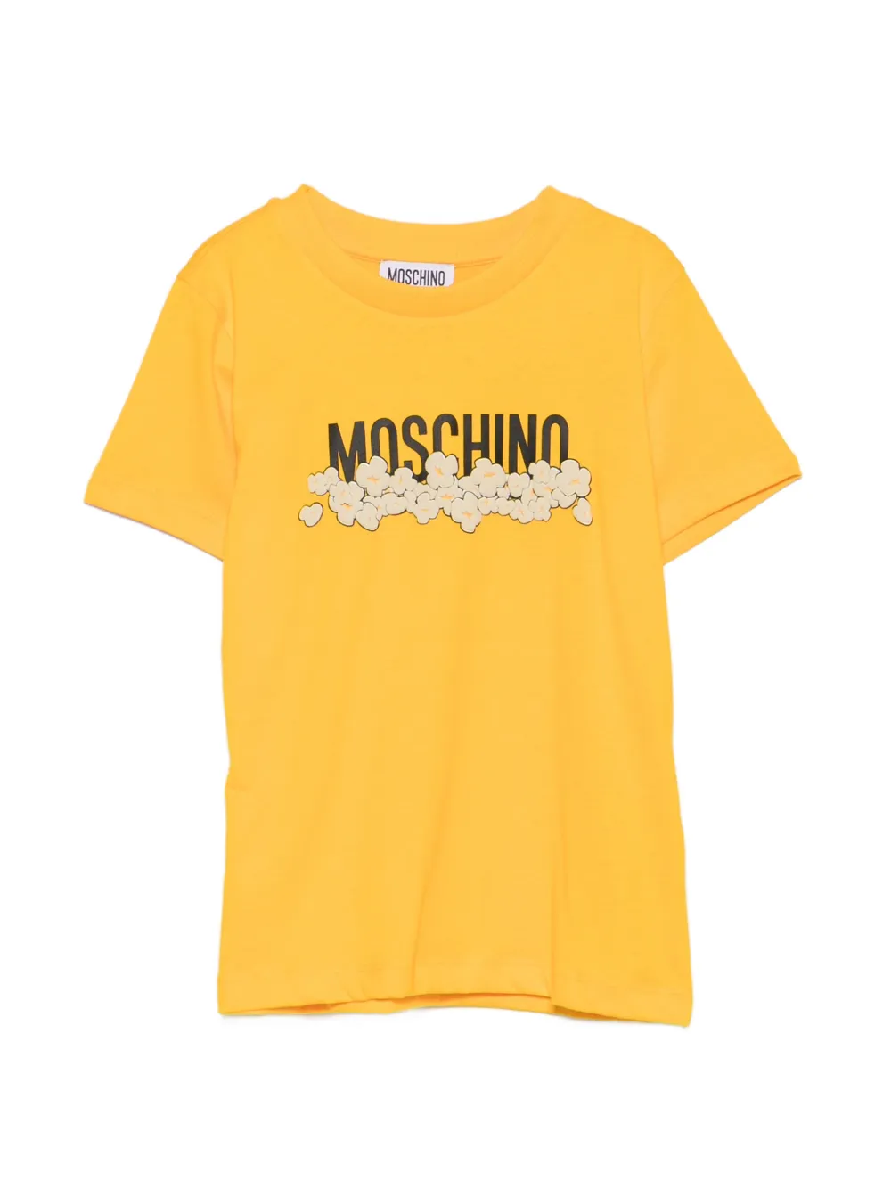 Moschino Kids logo-print popcorn-motif T-shirt - Gelb