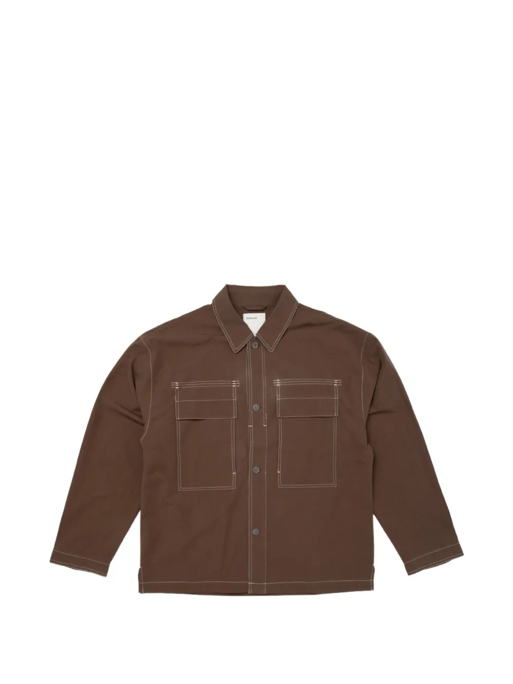 Satta Drop contrast-stitch overshirt - Marrone
