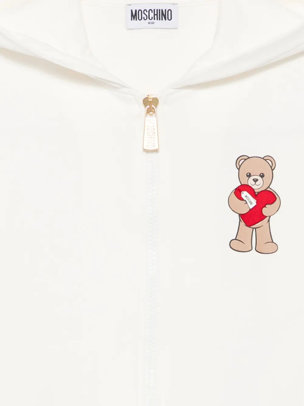 Moschino Kids Teddy Bear hoodie met rits Beige