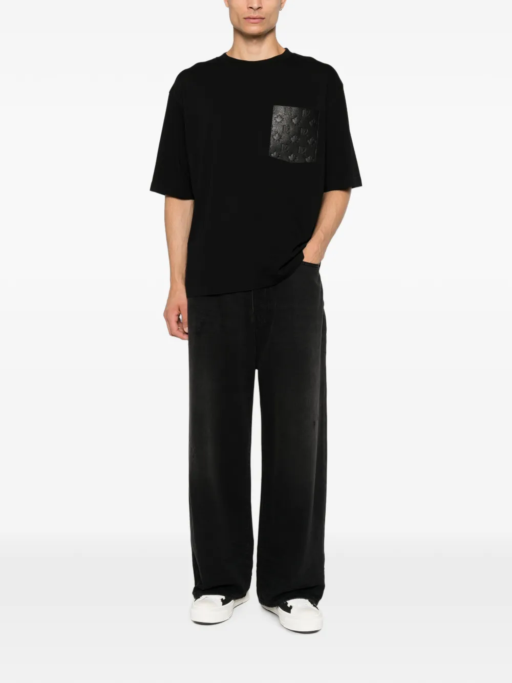 DSQUARED2 T-shirt met logo-reliëf Zwart