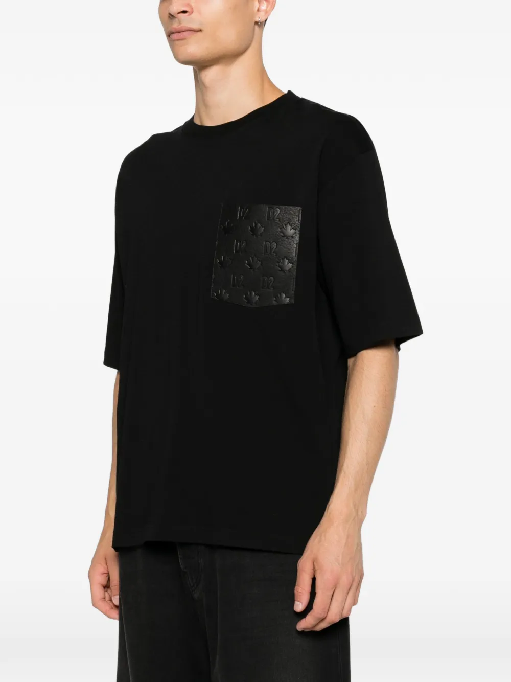 DSQUARED2 T-shirt met logo-reliëf Zwart