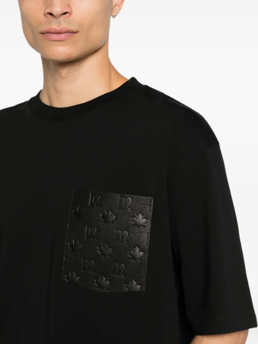 DSQUARED2 T-shirt met logo-reliëf Zwart