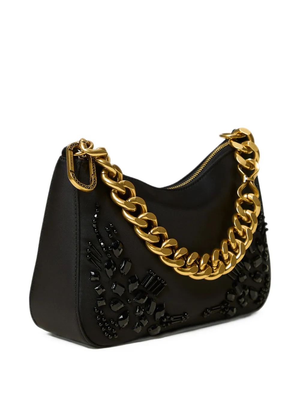 TWINSET Liliane crystal-embellished chain-link shoulder bag Zwart