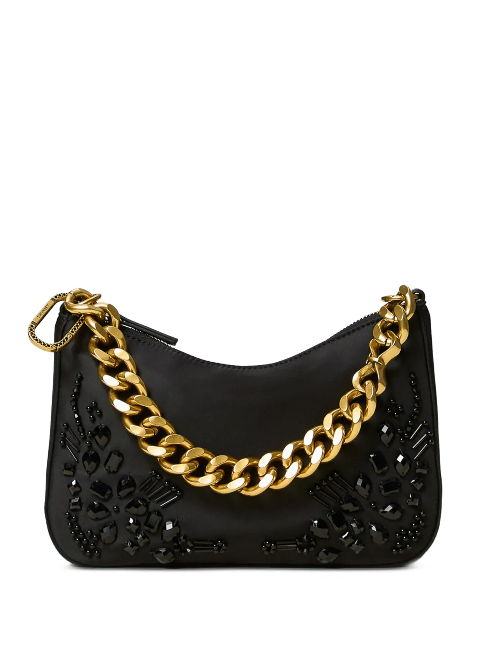 TWINSET Liliane crystal-embellished chain-link shoulder bag - Black