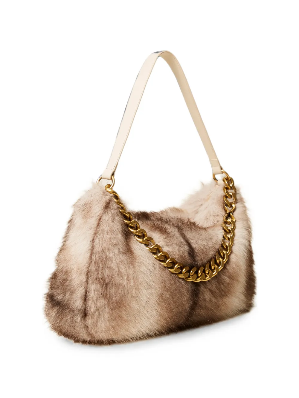 TWINSET Tas met imitatiebont Beige