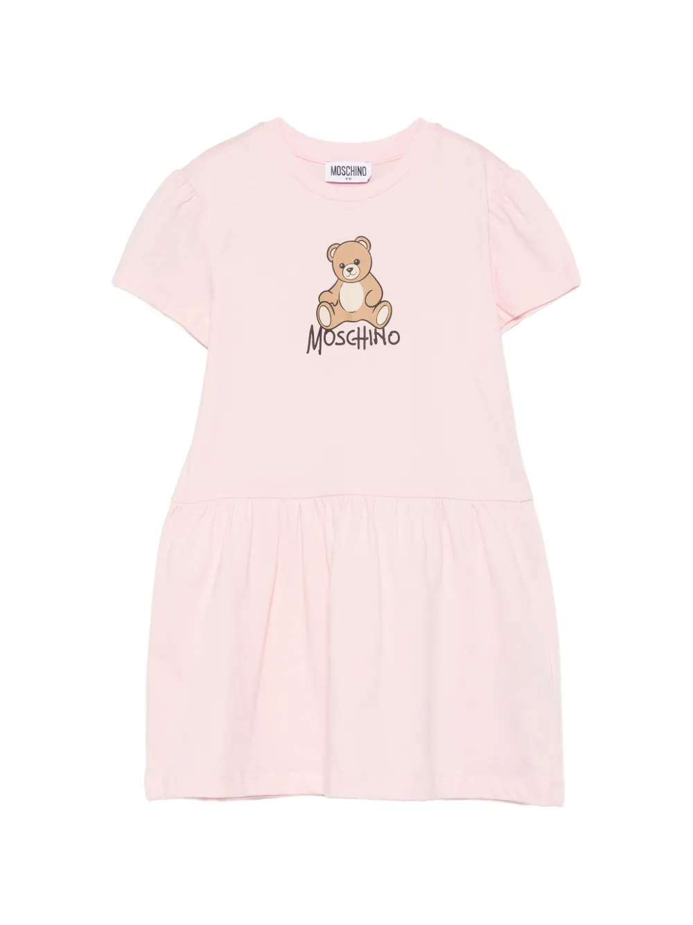 Moschino Kids Teddy Bear gathered dress - Rosa