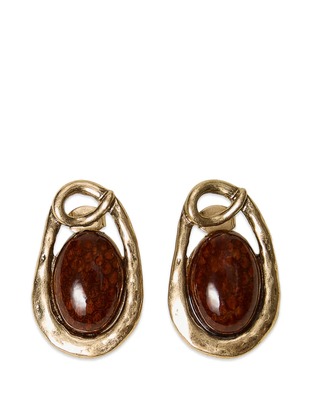 TWINSET animal-print cabochon earrings - Oro