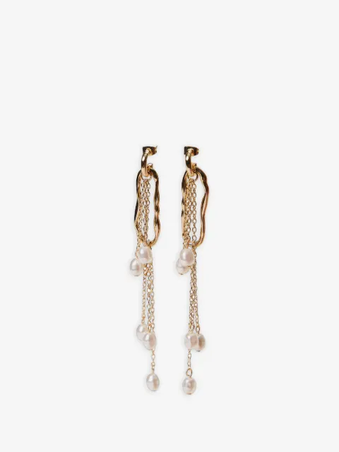 TWINSET pendientes con aros y perlas
