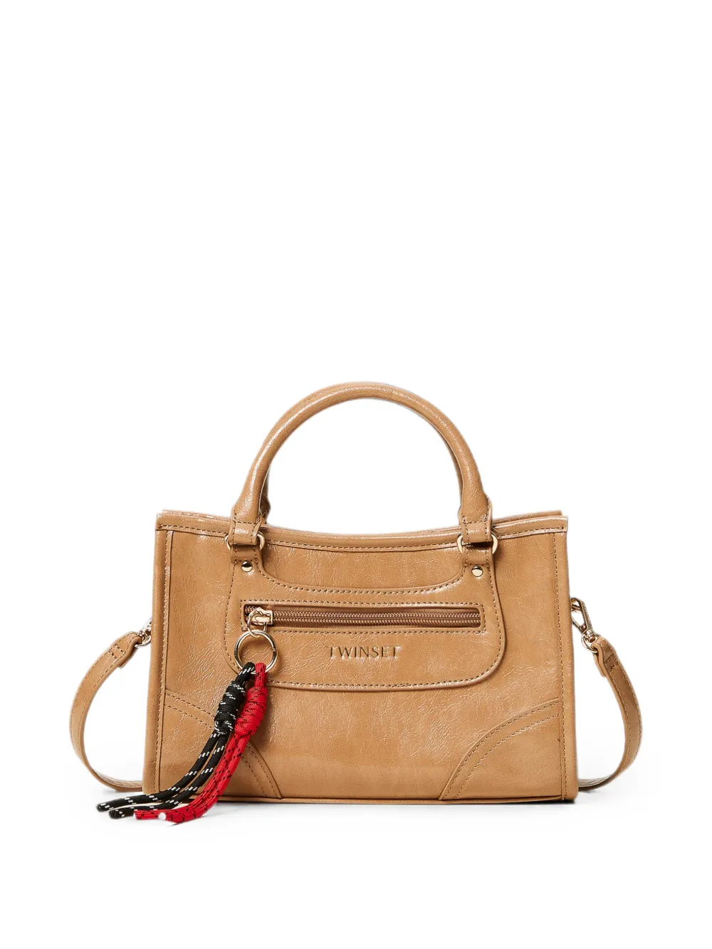 TWINSET Kids Borsa a spalla con logo - Toni neutri