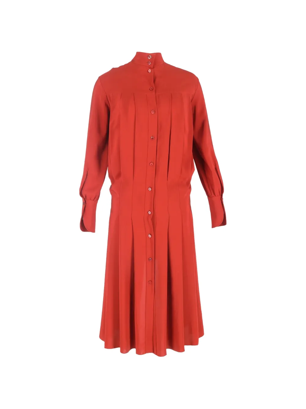 Chloé Vintage mock-neck button-down midi dress - Rosso