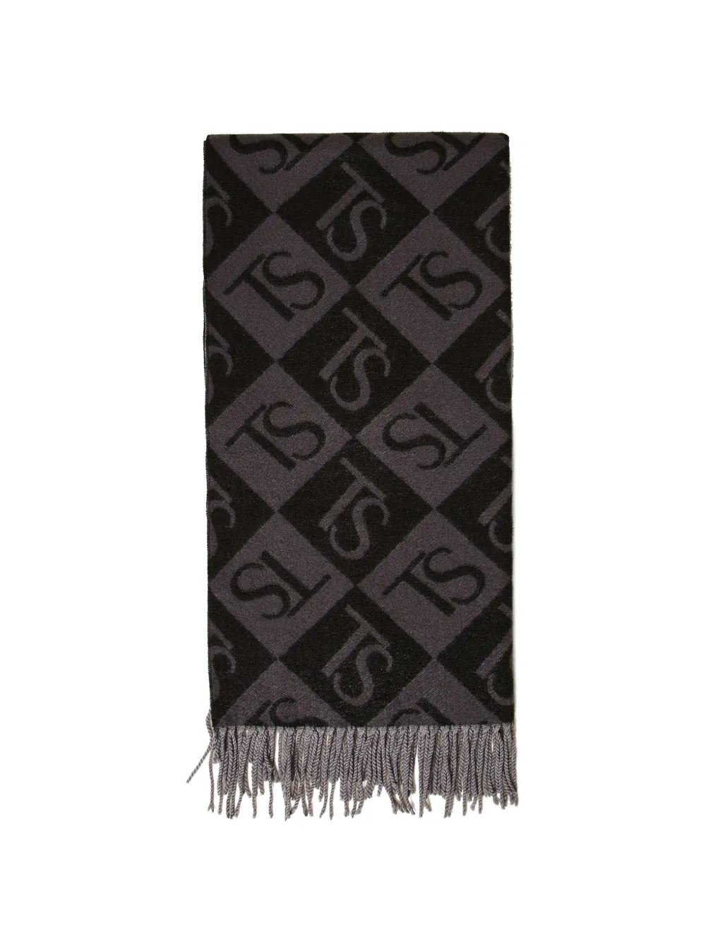 TWINSET Jacquard-Stola mit Logo - Schwarz