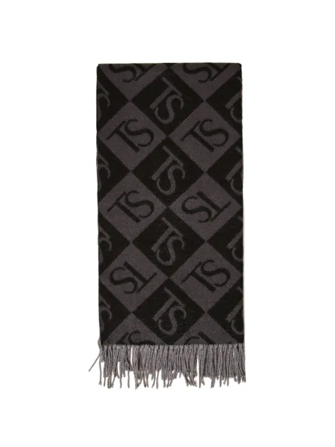 TWINSET diamond jacquard stole with logo