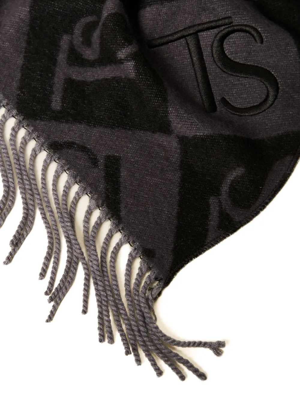 TWINSET diamond jacquard stole with logo Zwart